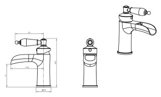Смеситель для раковины Boheme Vogue хром с черным SW_Комплект хром