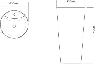 Раковина напольная SantiLine SL-4008 41см белый мрамор
