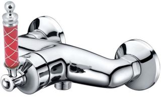 Смеситель для душа Boheme Vogue хром Murano, рубиновое_Комплект хром