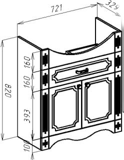 Тумба под раковину Bellezza Кантри 75см белый 00000010049