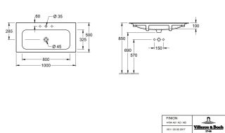 Раковина Villeroy  Boch Finion 4164A2R1 100 см