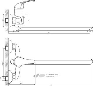 Смеситель для ванны/душа Rossinka A35-32 Хром