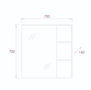 Зеркальный шкаф Onika Легран 207036 70 см дуб галифакс