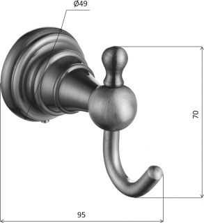 Крючок Sapho Diamond хром 1317-01