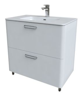 Напольная тумба с раковиной IDDIS Brick BRI80WFi95K 80см белый