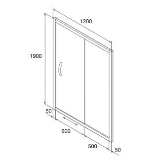 Душевая дверь Orange E02-120TB в нишу, 120х190