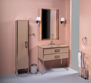 Тумба под раковину Armadi Art Monaco 100см капучино/хром 866-100-CPCR