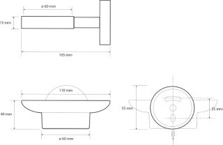 Мыльница Sapho X-Round чёрный XB800