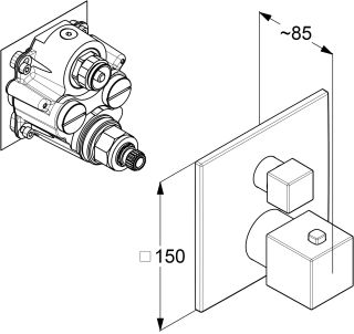 Термостат для душа Kludi Decus 548855375 белый матовый