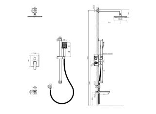 Встроенная душевая система RUSH Thira (TR3635-60Grey)