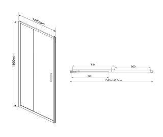Душевая дверь Vincea Garda VDS-1G140CL 140 см