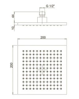 Верхний душ Paini 50CR759TCASQE 20см хром