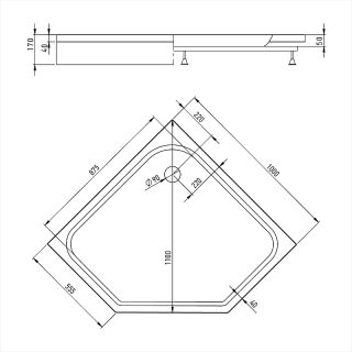 Поддон для душа Alex Baitler 100х100 AB10017V-1 Белый