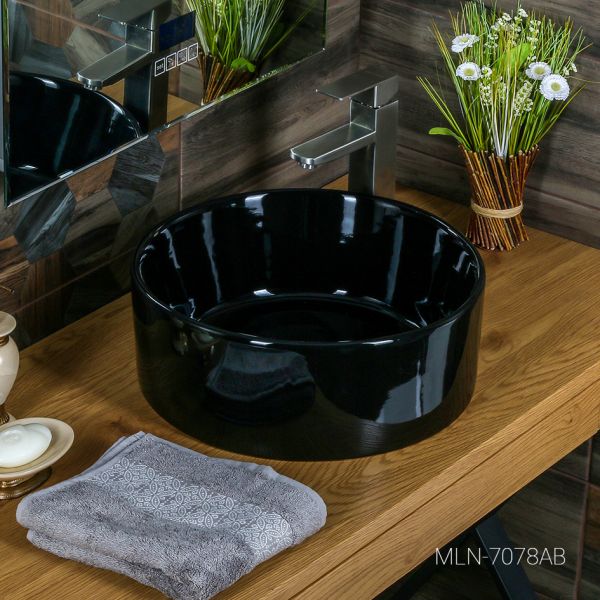 Накладная раковина Melana 7078AB-805 41см чёрный