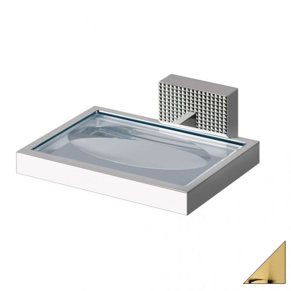 Мыльница подвесная, стекло матовое, золото Cezares PRIZMA-SODD-03/24