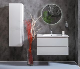 Тумба под раковину Armadi Art Capolda 85см белый + белая ручка 849-085-W