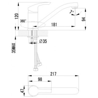 Смеситель для кухонной мойки Lemark Plus Strike (LM1104C)