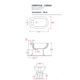 Биде Artceram HERMITAGE HEB002 03 00 nero черное
