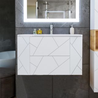 Тумба под раковину Бриклаер Кристалл 4627125415975 90 см белый