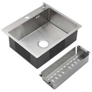 Мойка R6050H Melana ProfLine 3,0/200 сатин в комплекте с дозатором и коландером
