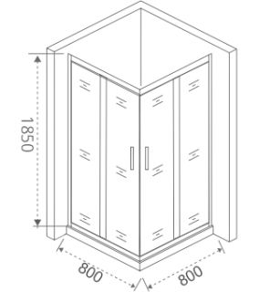 Душевой уголок Good Door Jazze CR -80-G-BR стекло матовое