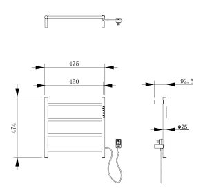 Полотенцесушитель электрический WONZON & WOGHAND BONN, Брашированное золото WW-AL404-BG