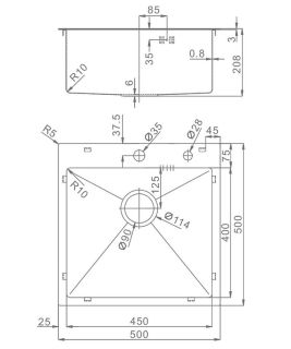 Кухонная мойка Raglo R700.5050.03 50см золотой сатин