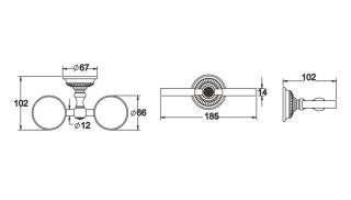 Стакан двойной для ванной комнаты Rose RG1422Q бронза