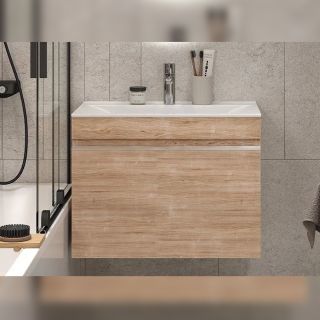 Тумба под раковину подвесная Velvex Pulsus tp.PUL.PUL.70.1Y дуб сонома, 70 см