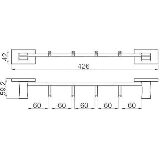 Вешалка с четырьмя крючками Gappo G0716-40 хром