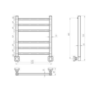 Полотенцесушитель водяной Indigo Aletto LALWPF50-40 50x40 см хром