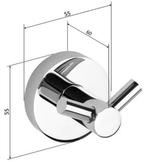 Двойной крючок Sapho X-Round хром XR202