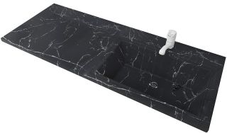 Раковина над стиральной машиной Stella Polar Мадлен 120см правая чёрный мрамор SP-00001072