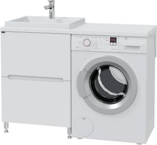 Раковина над стиральной машиной СанТа Юпитер 900124 120см левая белый