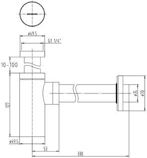 Сифон для раковины Allen Brau Priority 5.31025-31 Черный матовый