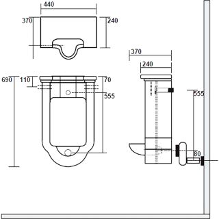 Писсуар Kerasan Waldorf 413001 подвесной белый
