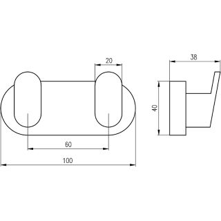 Двойной крючок Rav Slezak Yukon YUA0106CMAT Черный матовый