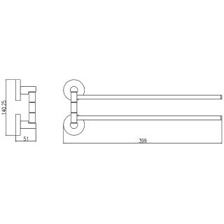 Полотенцедержатель Rav Slezak Colorado COA0602 поворотный Хром