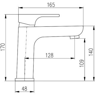 Смеситель для раковины Rav Slezak Yukon YU128.5CMAT Черный матовый