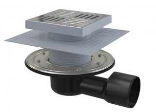 Сливной трап AlcaPlast 150 ? 150/50/75мм решетка - хром APV3444