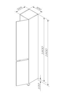 шкаф-колонна Am.pm M91CSR0306WG GEM S правый 30 см белый