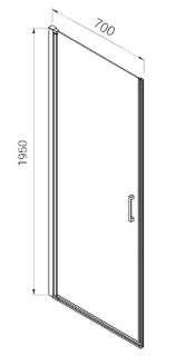 Душевая дверь Vincea Alpha 70 VDP-3AL700MT профиль Хром стекло текстурное