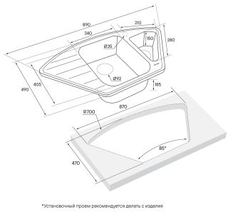 Мойка кухонная Paulmark Weise PM529050-WH белый