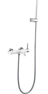 Смеситель для ванны Boheme Uno 463-WCR белый/хром