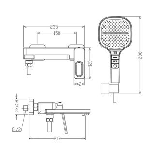 Смеситель для ванны Raglo R51.30.09 графит