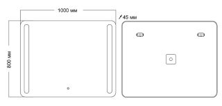 Зеркало с подсветкой Grossman Lara 1310080 100см гравировка