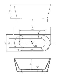Акриловая ванна Vincea VBT-421-1700MB 170 x 80 см