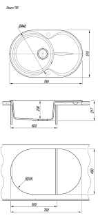 Кухонная мойка Florentina Лацио 780 бежевый