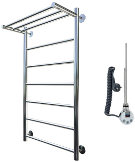 Электрический полотенцесушитель Тругор Аспект 1 П с полкой 100x50см хром Аспект1/элТЭН10050П