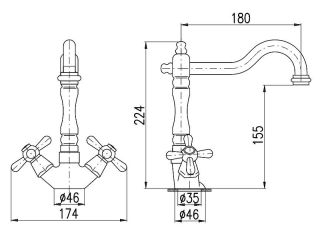 Смеситель для раковины Rav Slezak Morava retro MK521.5/8Z золото